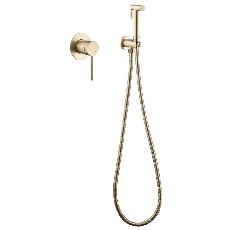 Гигиенический душ со смесителем Abber Emotion AF8825G Золото матовое