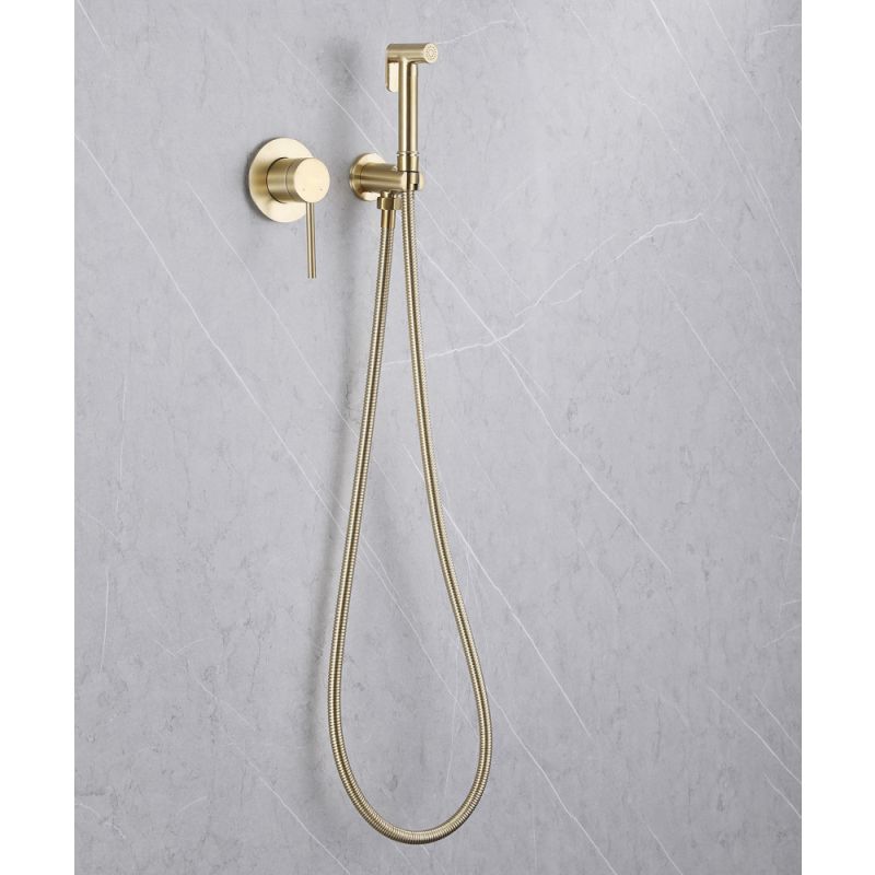 Гигиенический душ со смесителем Abber Emotion AF8825G Золото матовое