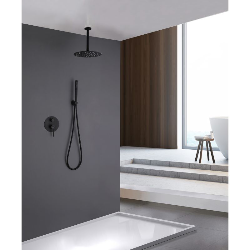 Душевая система ABBER Emotion AF8821B скрытого монтажа без излива, черная матовая