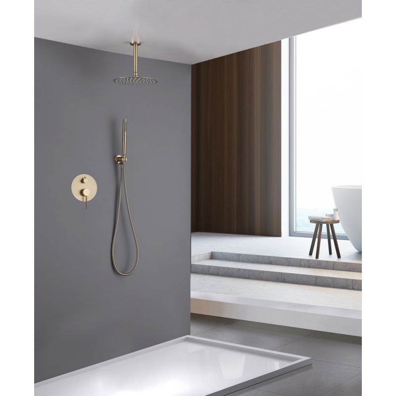 Душевая система ABBER Emotion AF8821G скрытого монтажа без излива, золото матовое
