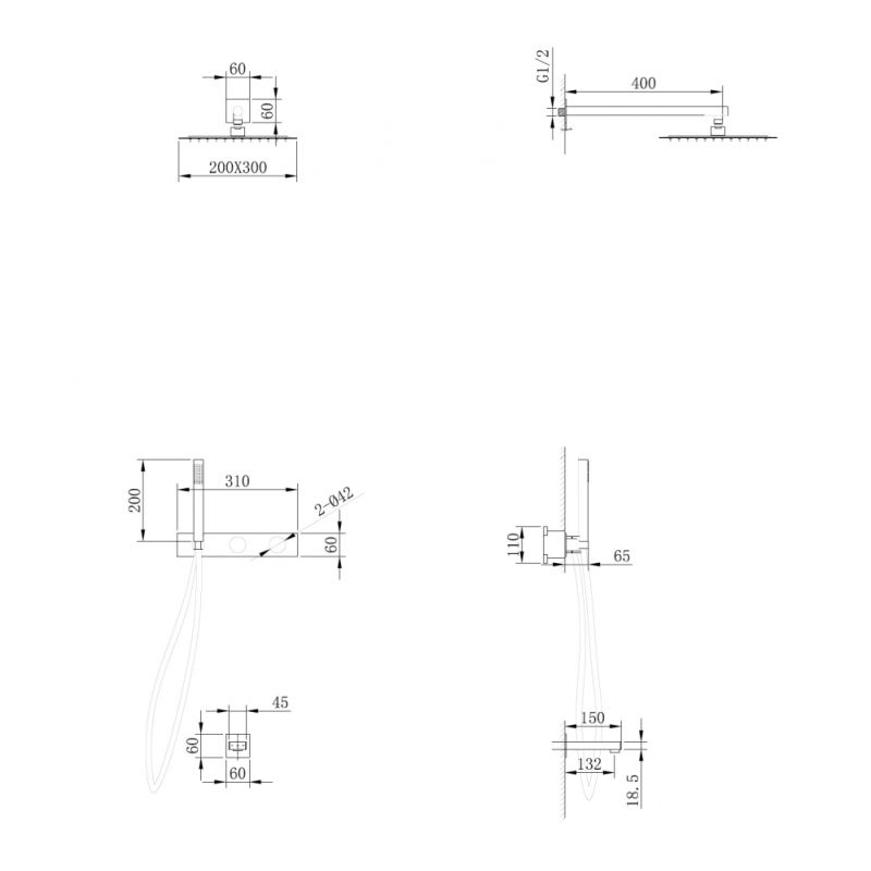 Душевая система ABBER Rund AF8717 скрытого монтажа с изливом, хром
