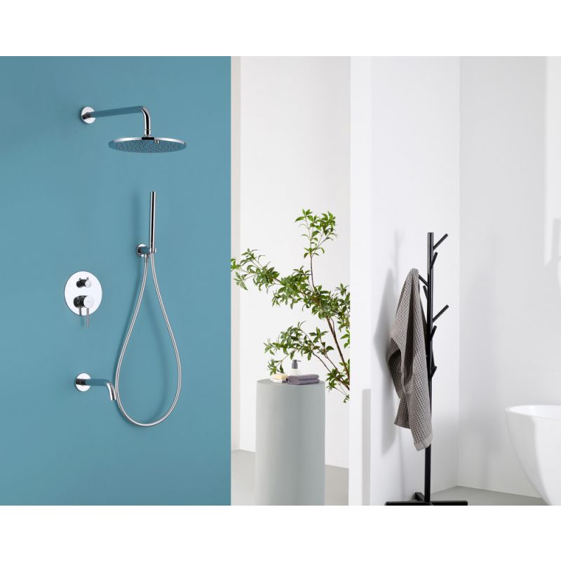 Душевая система ABBER Wasser Kreis AF8117 скрытого монтажа с изливом, хром