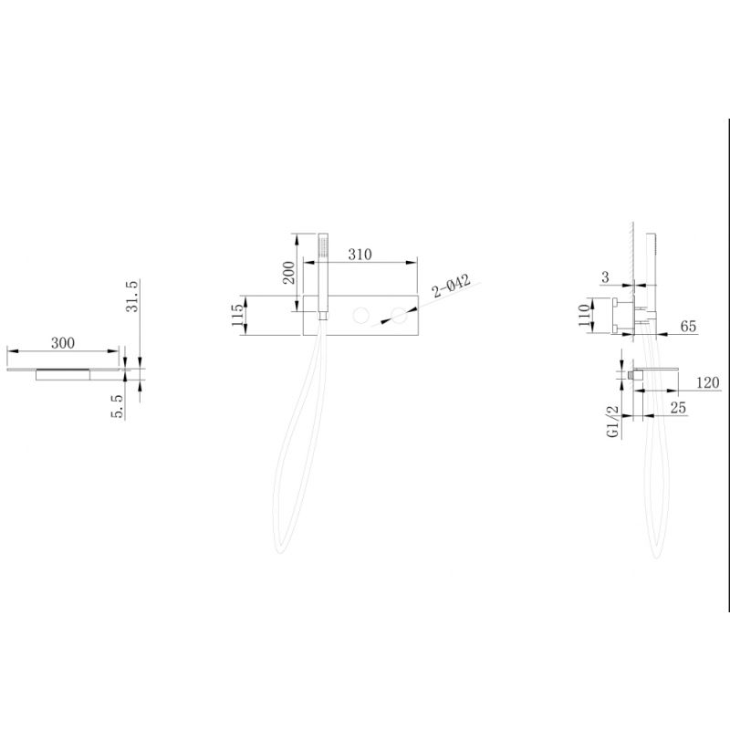 Смеситель ABBER Rund AF8731 для ванны скрытого монтажа, хром