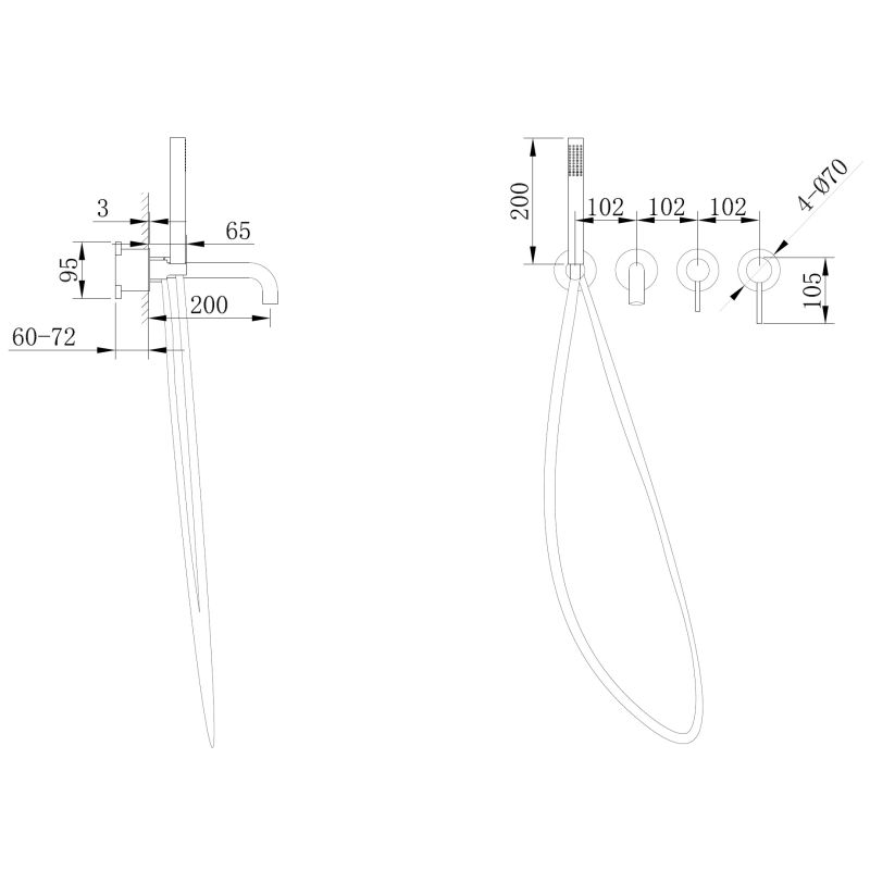 Смеситель ABBER Wasser Kreis AF8130RG для ванны скрытого монтажа, розовое золото