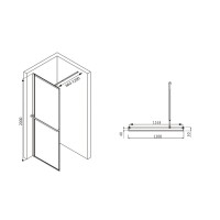 Душевая перегородка ABBER Immer Offen AG60120B