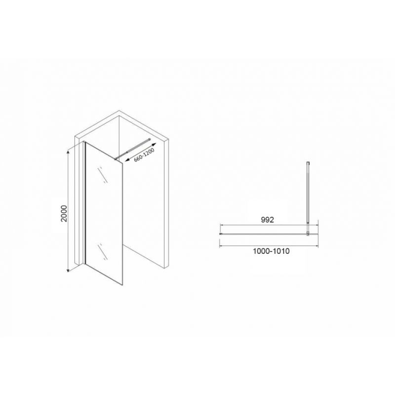 Душевая перегородка ABBER Immer Offen AG61101R8