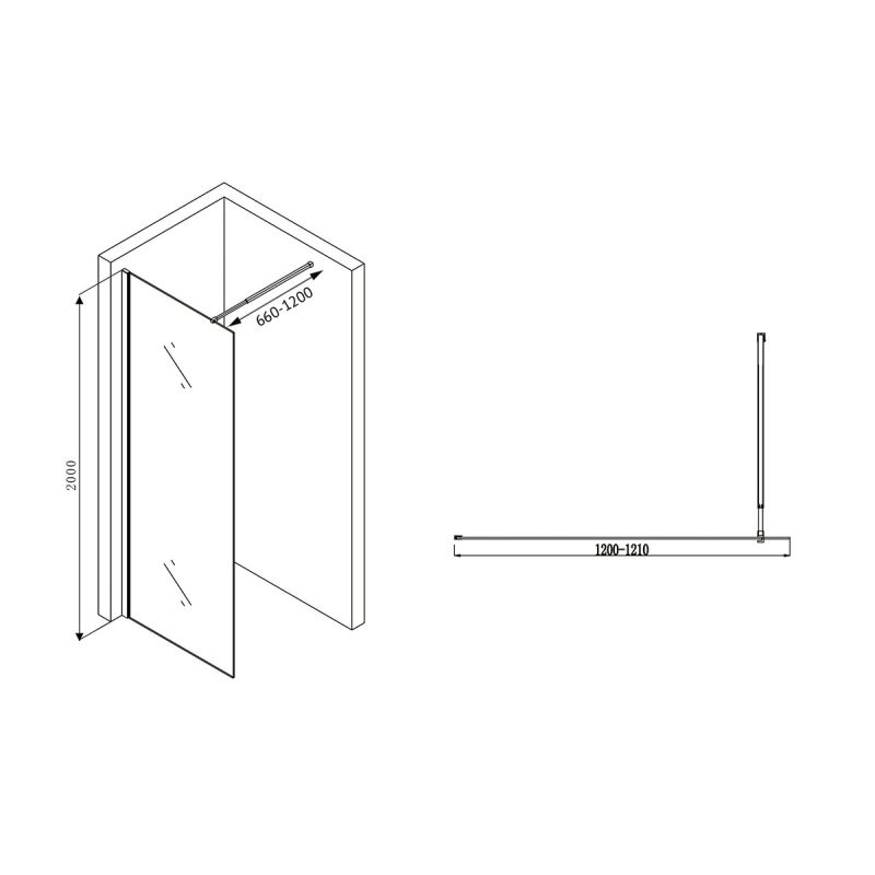 Душевая перегородка ABBER Immer Offen AG61120