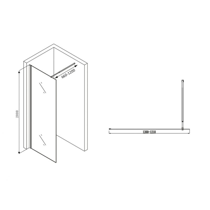 Душевая перегородка ABBER Immer Offen AG61120B8