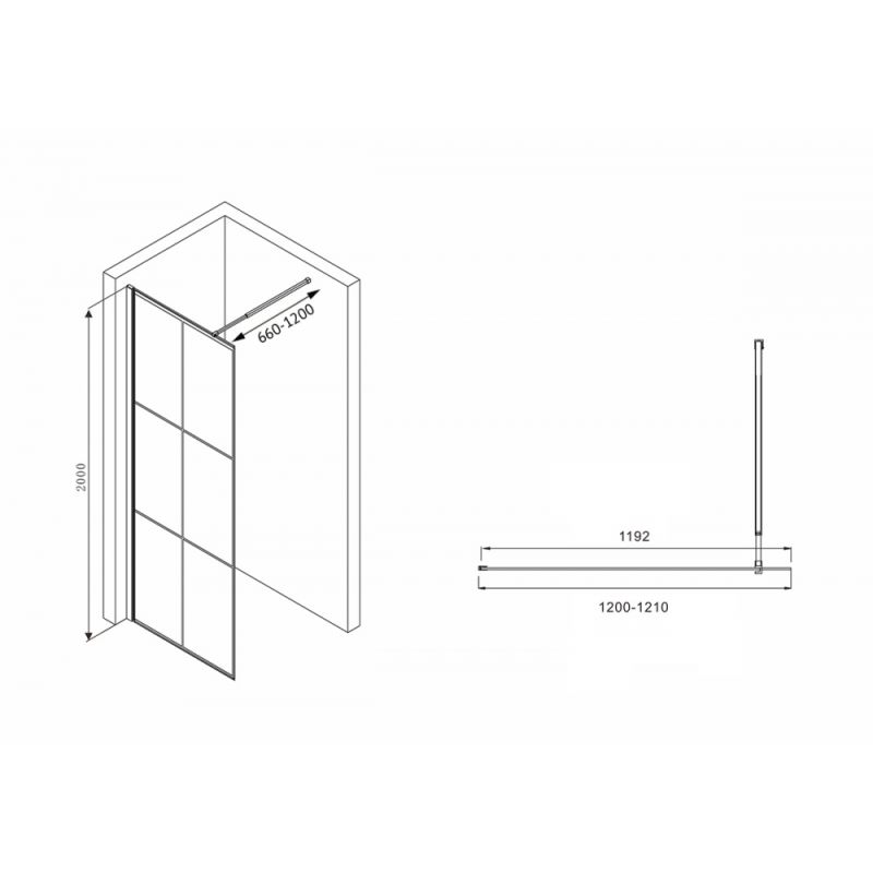 Душевая перегородка ABBER Immer Offen AG62120B