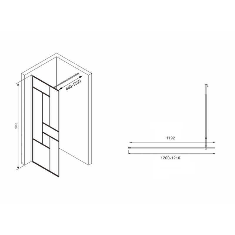 Душевая перегородка ABBER Immer Offen AG63120B