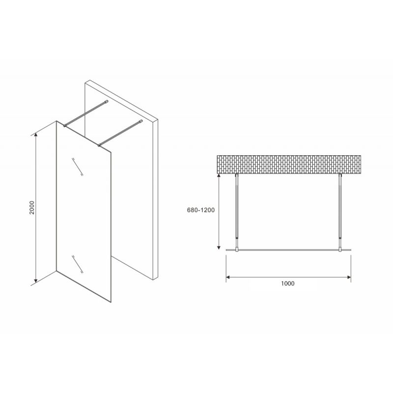Душевая перегородка ABBER Immer Offen AG68100BF8