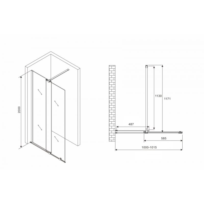 Душевая перегородка ABBER Komfort AG09100B