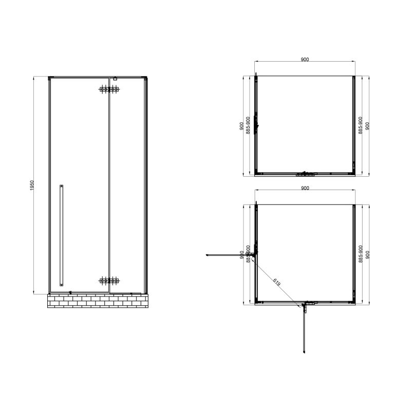 Душевой уголок ABBER Eins AG06099B