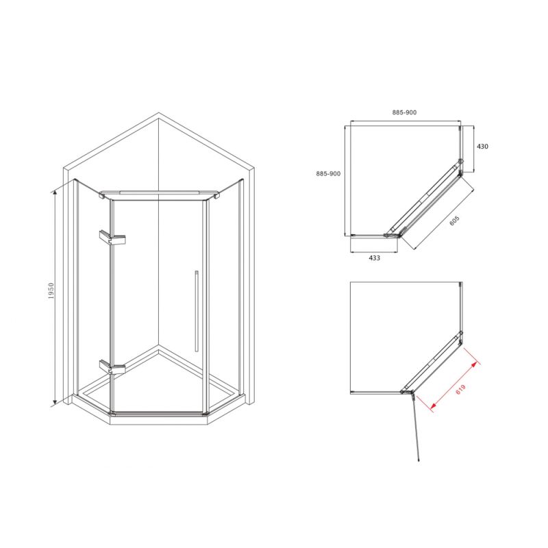 Душевой уголок ABBER Ewiges Wasser AG05090M