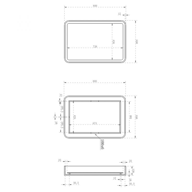 Зеркало для ванной ABBER Kristall AT6701Rubin с подсветкой