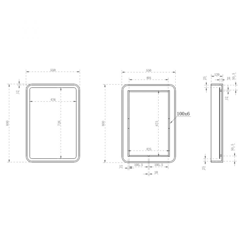 Зеркало для ванной ABBER Kristall AT6701Opal с подсветкой