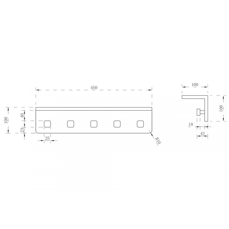 Вешалка с полкой ABBER Stein AS1651MB черная матовая