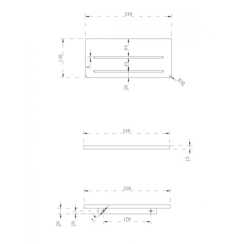 Полочка для ванной комнаты ABBER Stein AS1653MB черная матовая