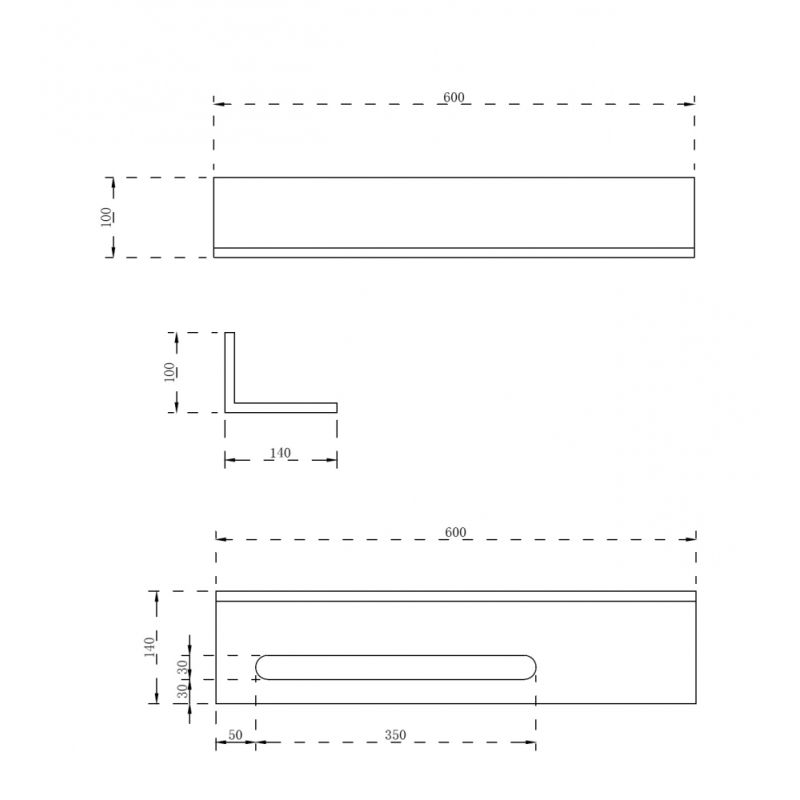 Полочка с полотенцедержателем для ванной комнаты ABBER Stein AS1655 белая матовая
