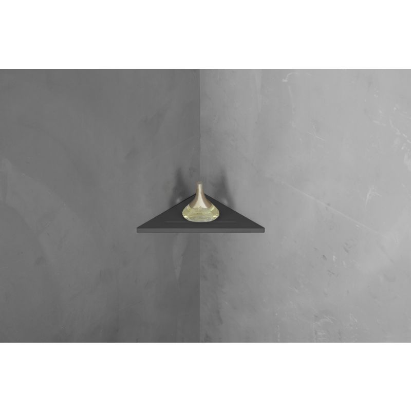 Угловая полочка для ванной комнаты ABBER Stein AS1652MB черная матовая