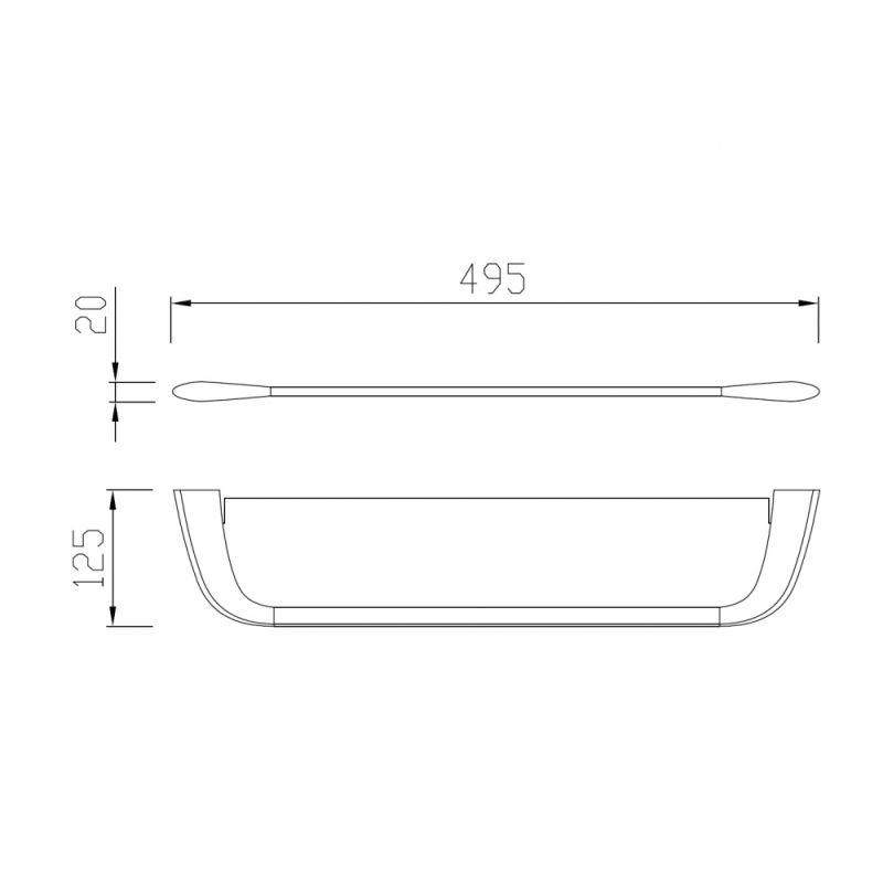 Полка стеклянная ABBER Nord AA1555B черная матовая