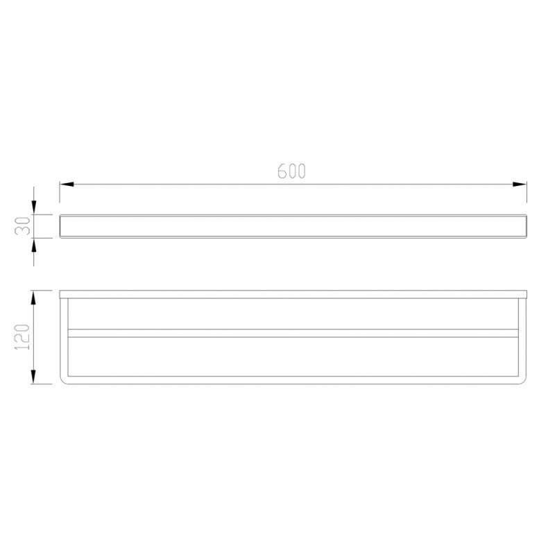 Полотенцедержатель двойной ABBER Westen AA1756B черный матовый