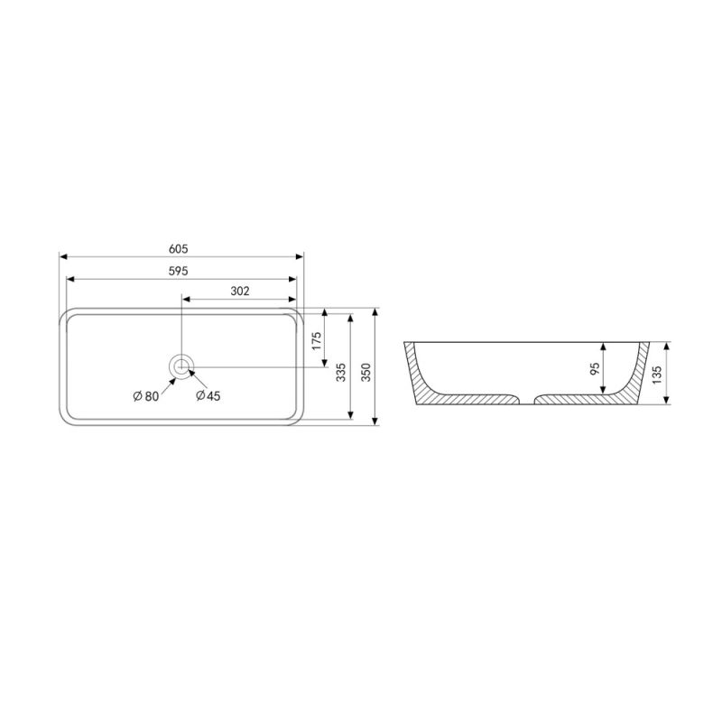 Раковина накладная ABBER Rechteck AC2204MBG зеленая матовая