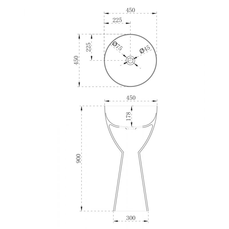 Раковина отдельностоящая карбоновая ABBER Karbon AK2003 черная