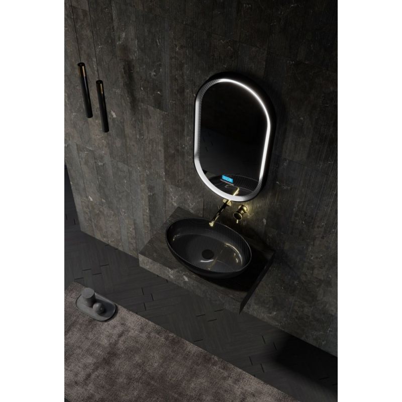 Раковина накладная карбоновая ABBER Karbon AK2041 черная