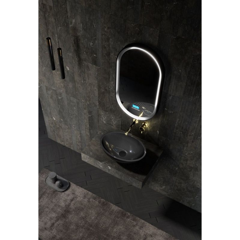 Раковина накладная карбоновая ABBER Karbon AK2042 черная