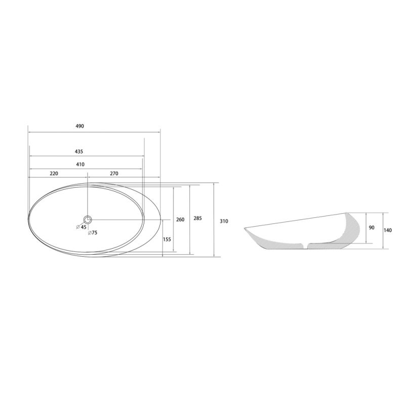 Раковина накладная ABBER Bequem AC2107 белая