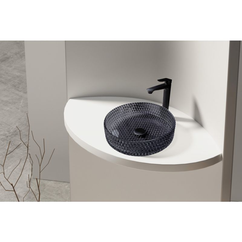 Раковина накладная стеклянная ABBER Glas AK2301B черная