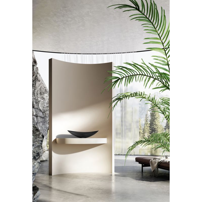 Раковина накладная прозрачная ABBER Kristall AT2808Onyx черная