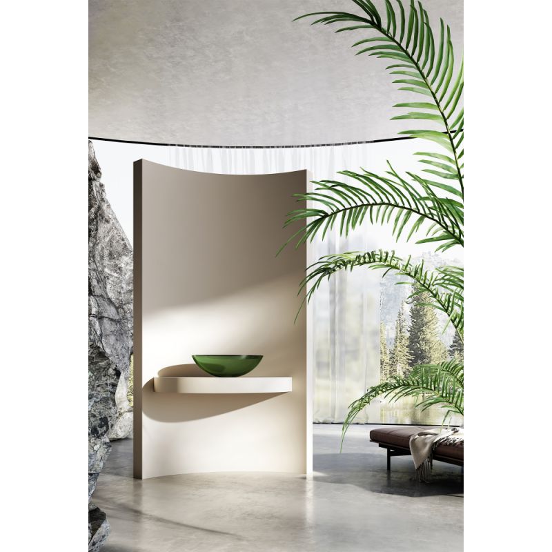 Раковина накладная прозрачная ABBER Kristall AT2802Emerald зеленая