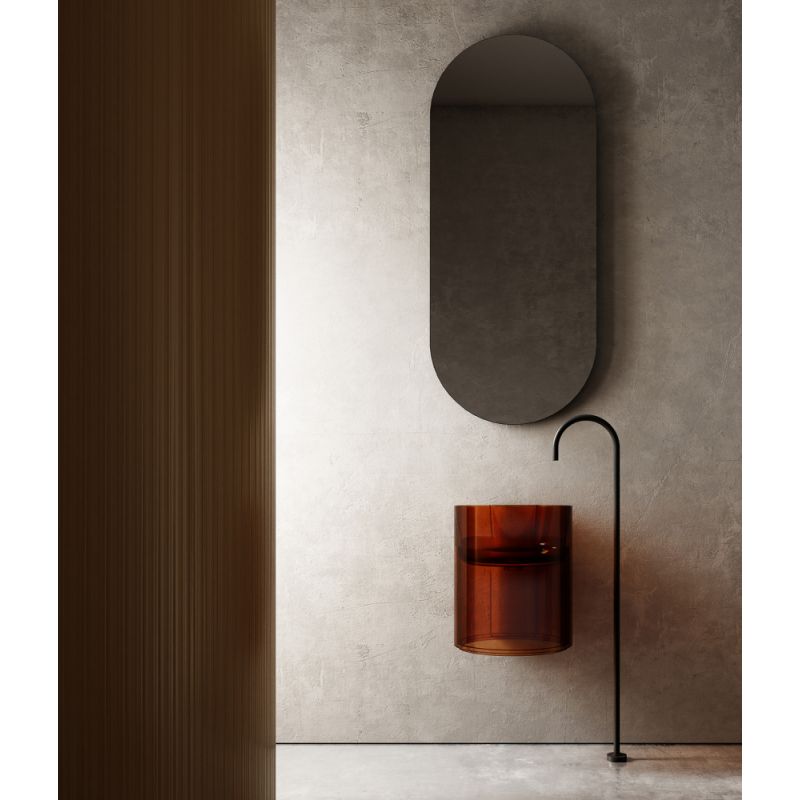 Раковина подвесная прозрачная ABBER Kristall AT2704Opal коричневая