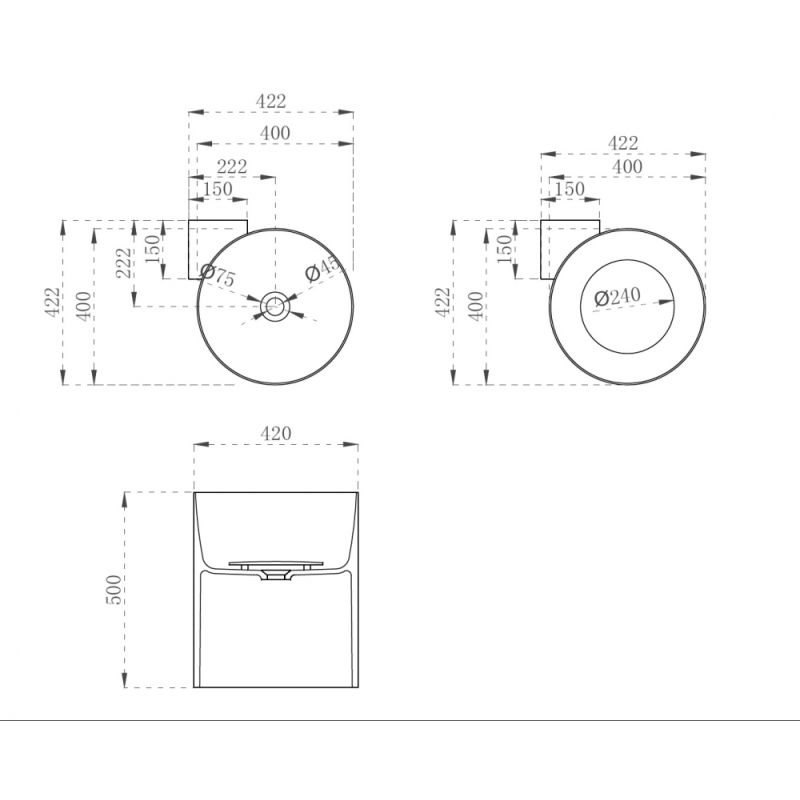 Раковина подвесная прозрачная угловая ABBER Kristall AT2705Emerald зеленая