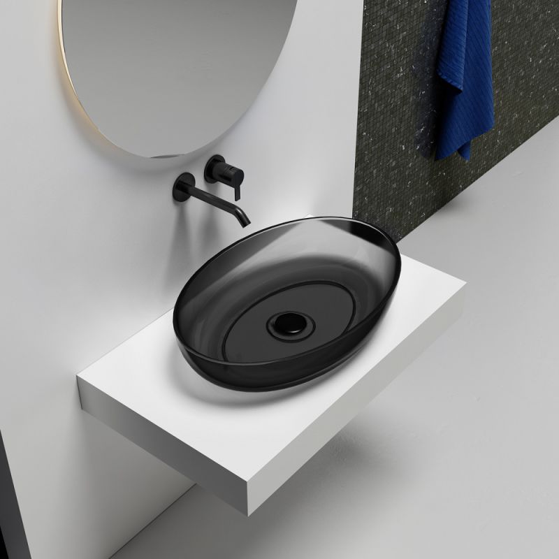 Раковина накладная прозрачная ABBER Kristall AT2801Onyx