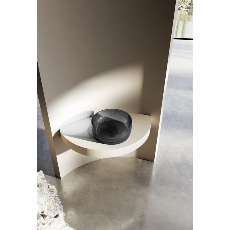 Раковина накладная прозрачная ABBER Kristall AT2804Onyx