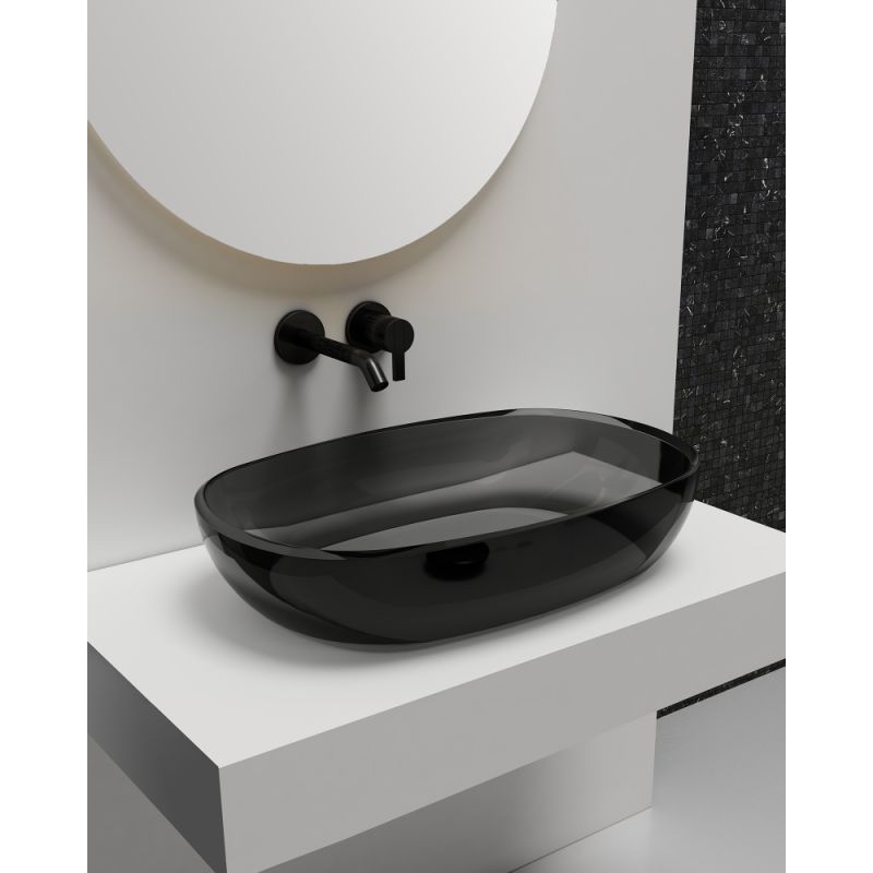 Раковина накладная прозрачная ABBER Kristall AT2805Onyx