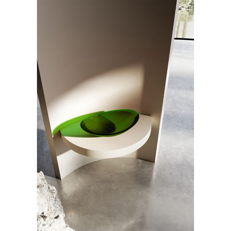 Раковина накладная прозрачная ABBER Kristall AT2808Emerald зеленая