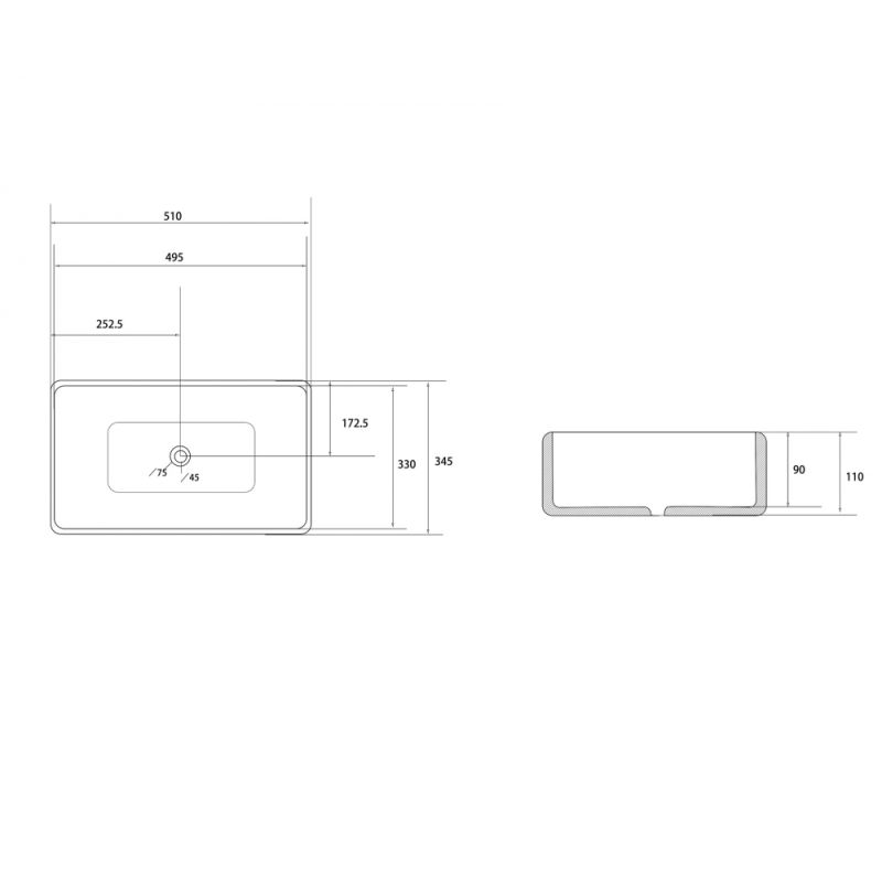 Раковина накладная ABBER Rechteck AC2207Regen хамелеон