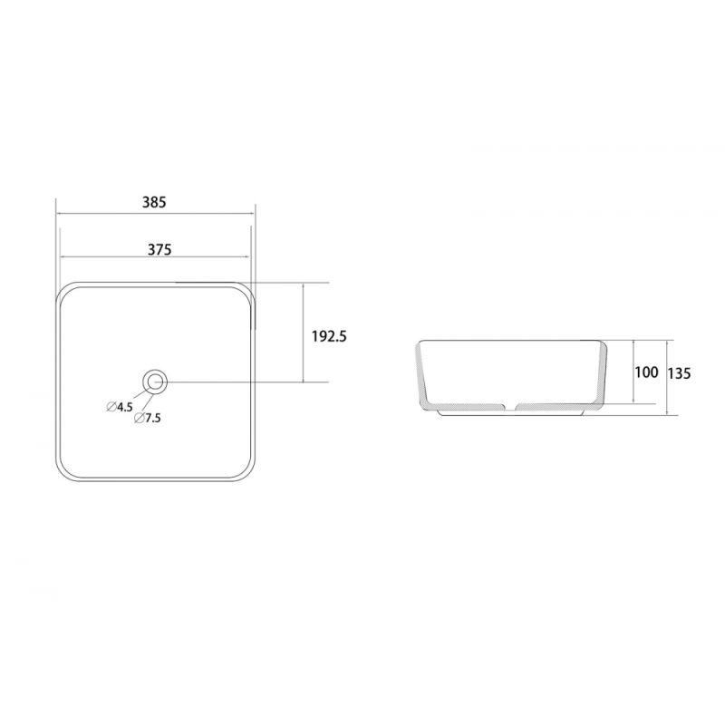 Раковина накладная ABBER Rechteck AC2211MMG золото матовое