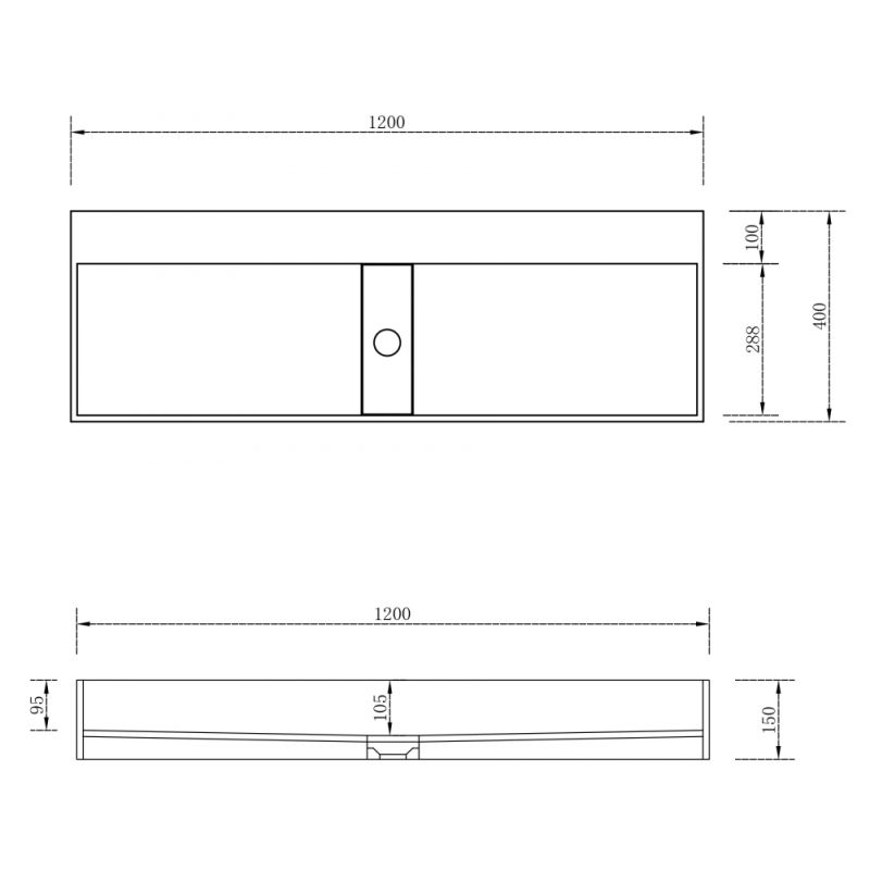 Раковина накладная ABBER Stein AS2642 двойная, белая матовая