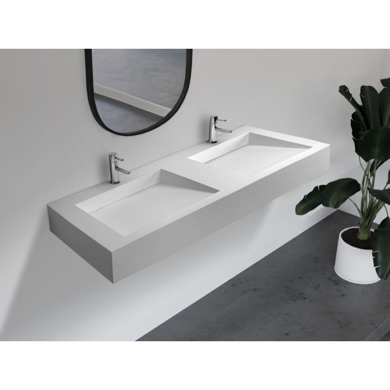 Раковина подвесная ABBER Stein AS2643-1.5 двойная, белая матовая