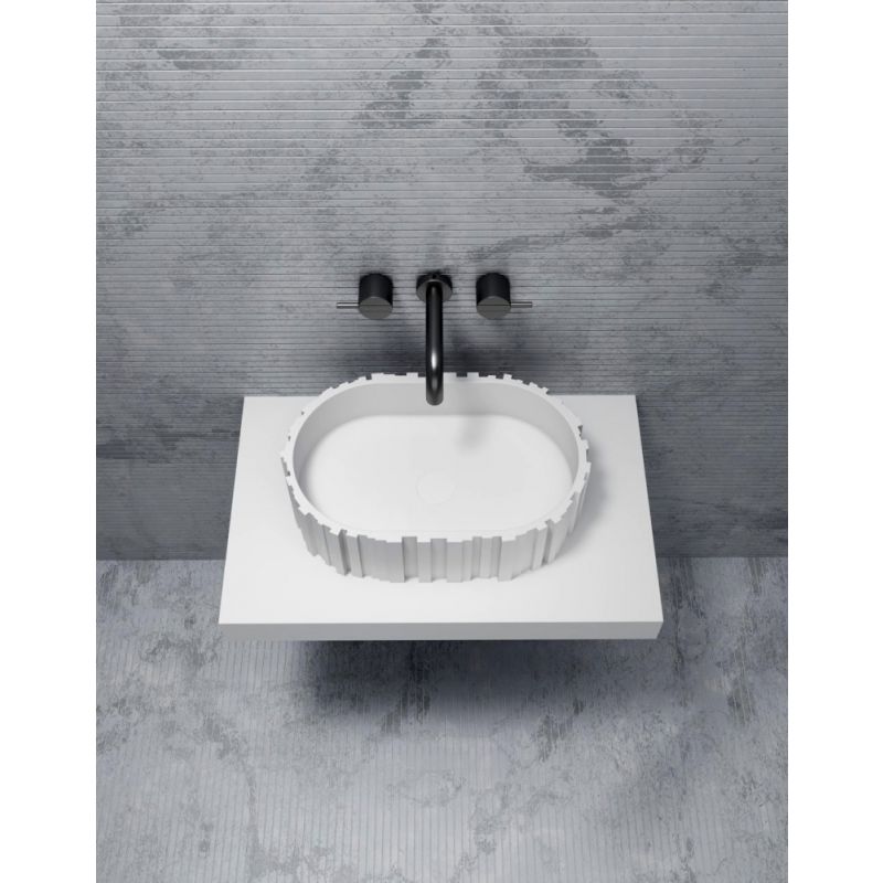 Раковина накладная ABBER Stein AS2655 белая матовая