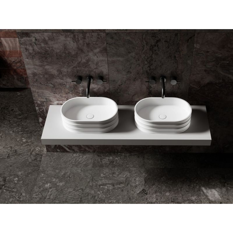 Раковина накладная ABBER Stein AS2650 белая матовая