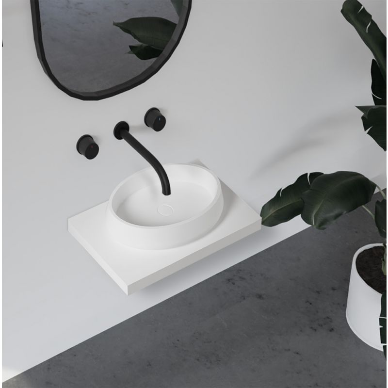 Раковина накладная ABBER Stein AS2605 белая матовая