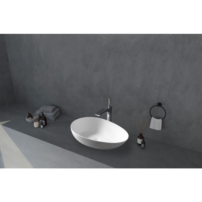 Раковина накладная ABBER Stein AS2615 белая матовая