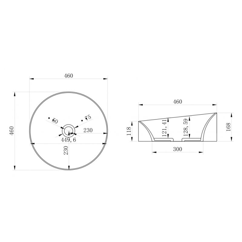 Раковина накладная ABBER Stein AS2607 белая матовая