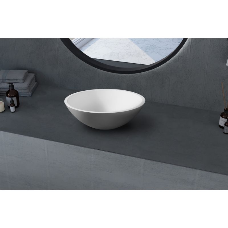 Раковина накладная ABBER Stein AS2608 белая матовая